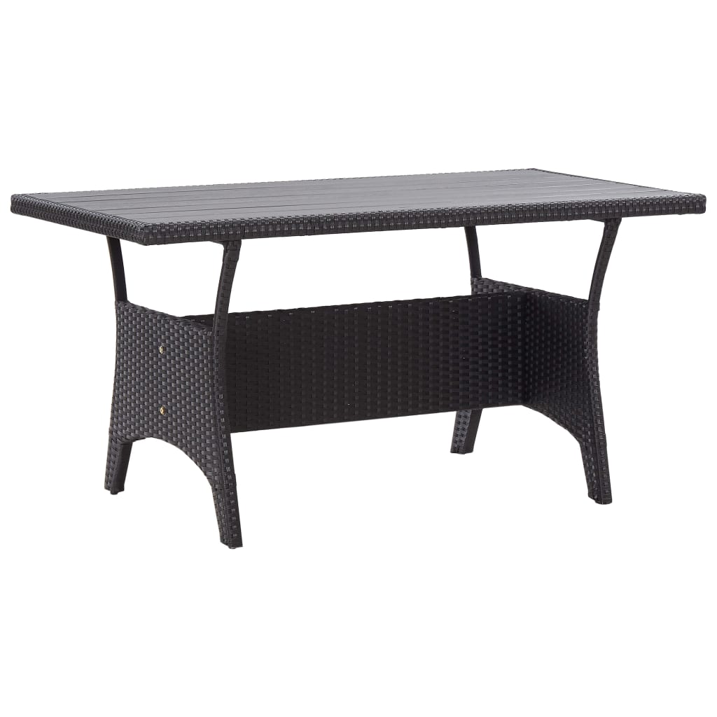 Mesa De Jardín Ratán Sintético Gris 120X70X66 Cm