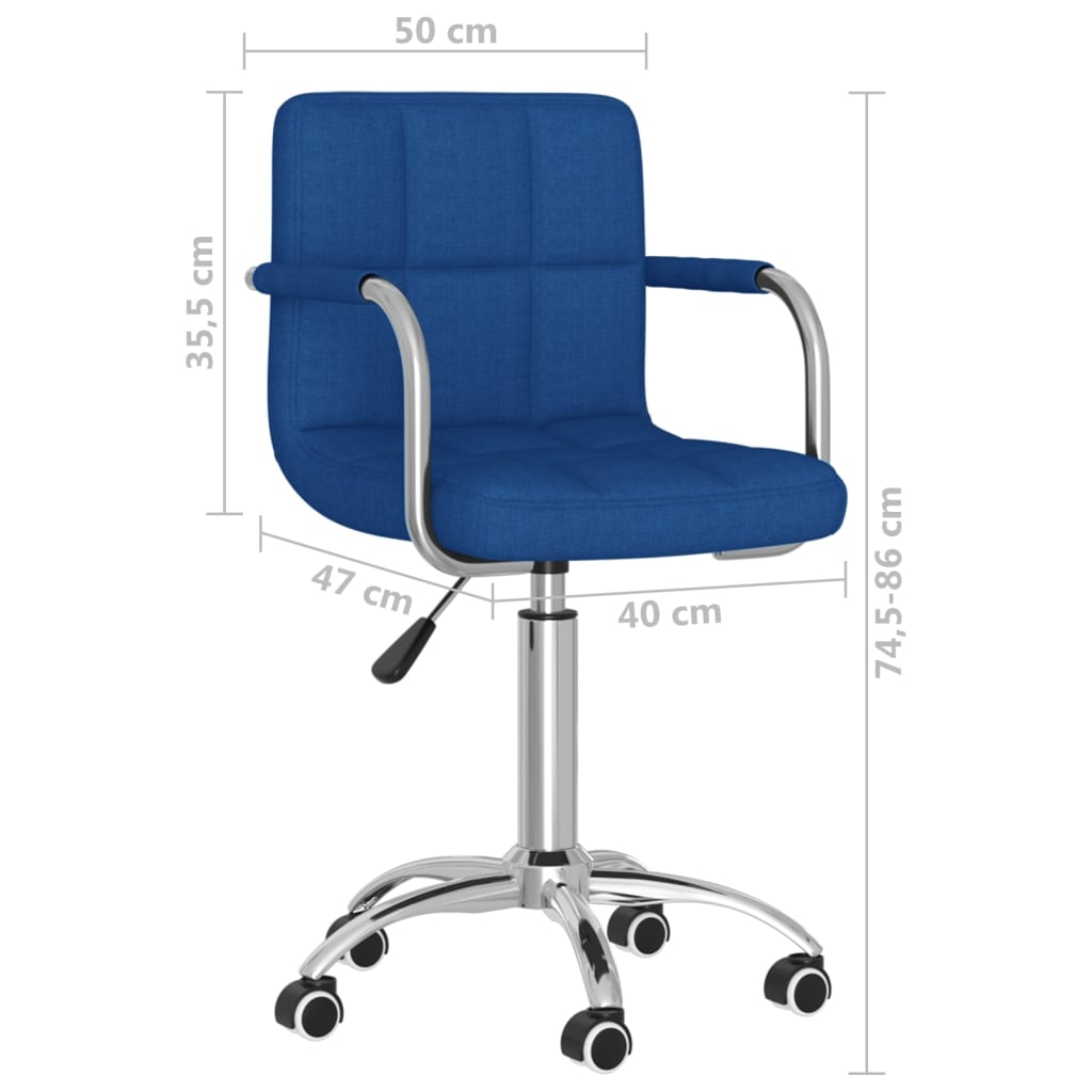 Silla De Comedor Giratoria Tela Azul