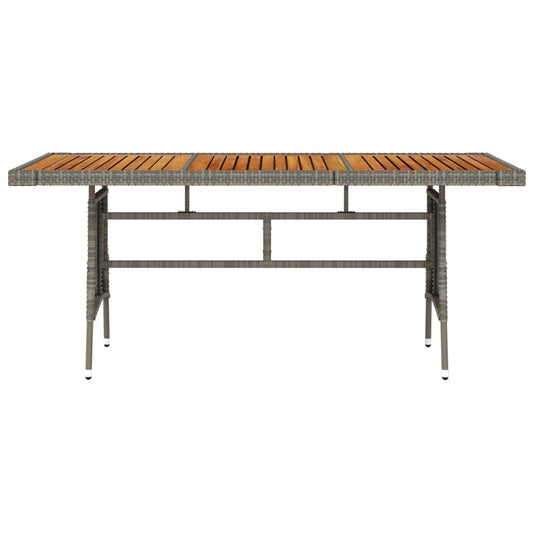 Mesa De Jardín Ratán Pe Y Acacia Maciza