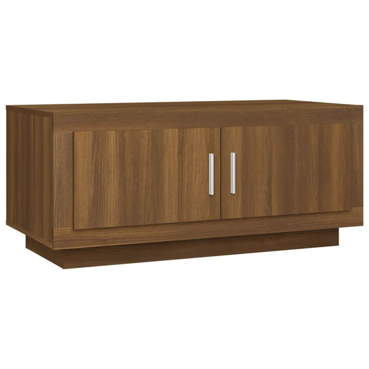 Mesa De Centro Madera De Ingeniería Roble Marrón 102X50X45 Cm