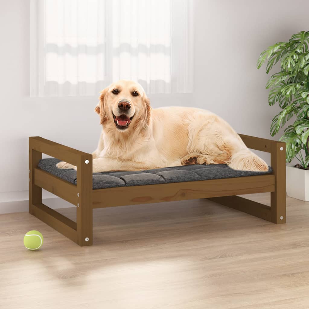 Cama Para Perros Madera Maciza De Pino 55,5X45,5X28 Cm