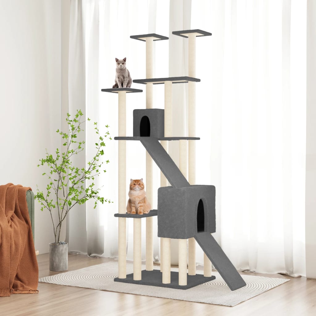 Rascador Para Gatos Con Postes De Sisal 190 Cm