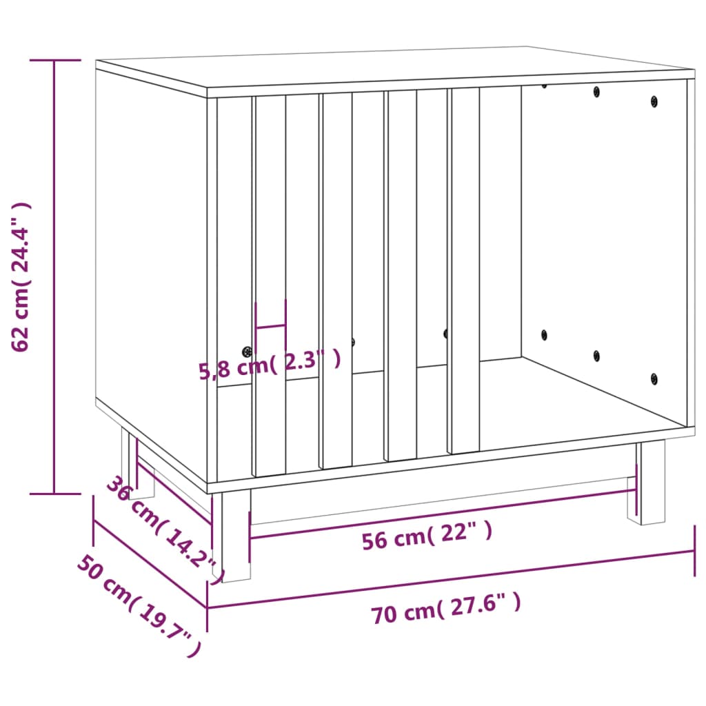 Caseta Para Perros Madera Maciza De Pino