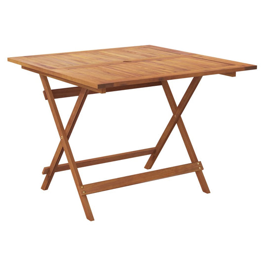Mesa De Jardín Plegable Madera Maciza De Acacia 90X90X75 Cm