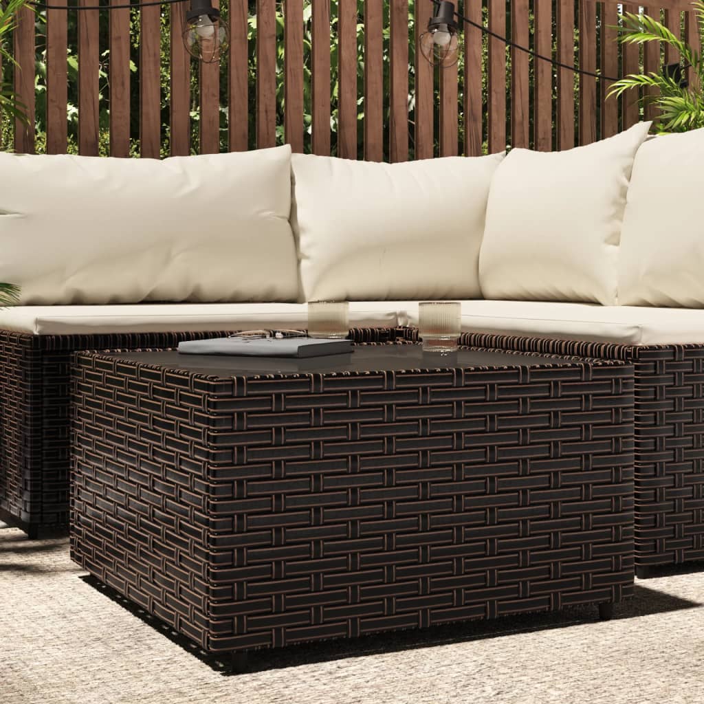 Mesa De Centro Jardín Cuadrada Ratán Sintético 50X50X30 Cm
