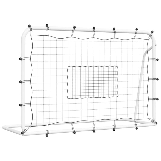 Red De Rebote De Fútbol Acero Y Pe Blanco Y Negro 184X61X123 Cm