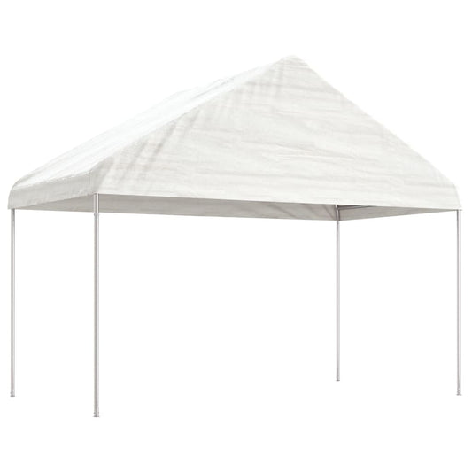 Cenador Con Techo Polietileno Blanco 20,07X4,08X3,22 M