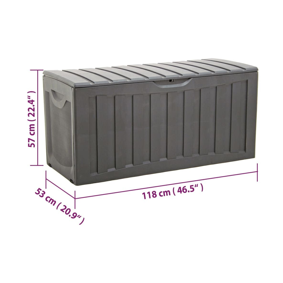 Caja De Almacenaje Polipropileno Negra 118X53X57 Cm