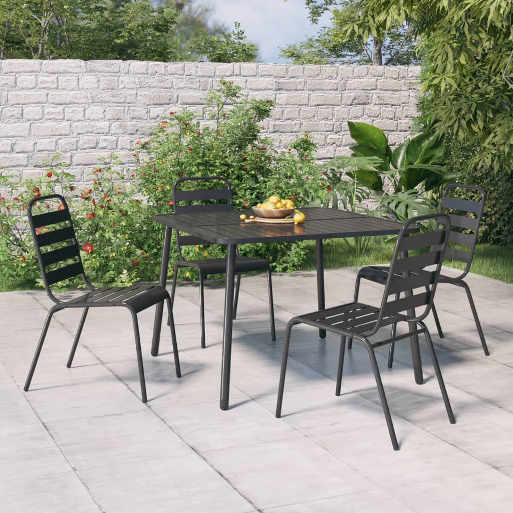 Mesa De Jardín Acero Gris Antracita
