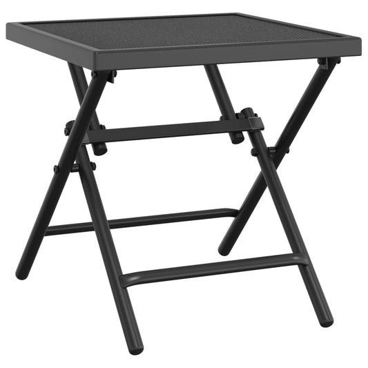 Mesa De Jardín Plegable Malla Acero Gris Antracita