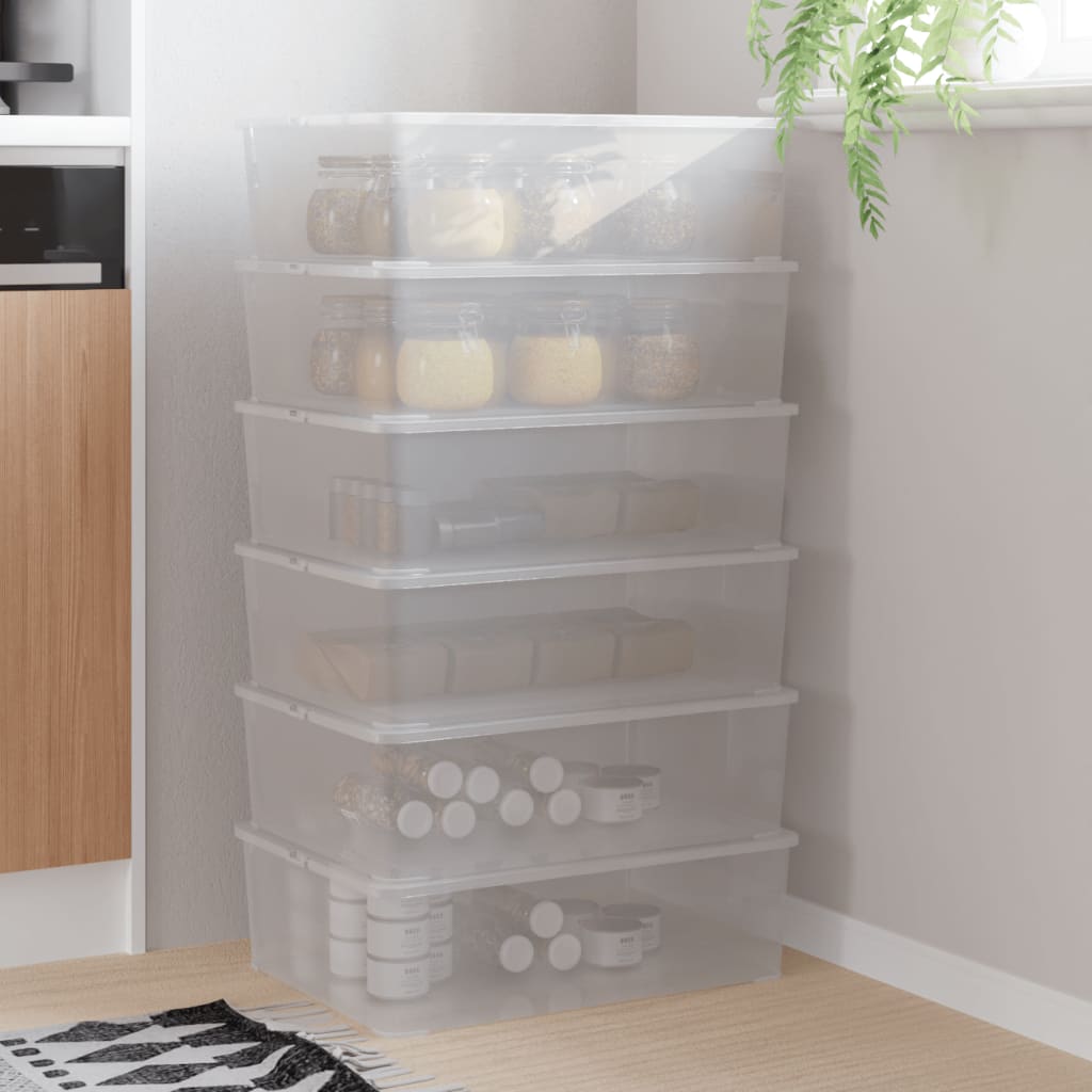 Cajas De Almacenaje Apilables 3 Uds Plástico