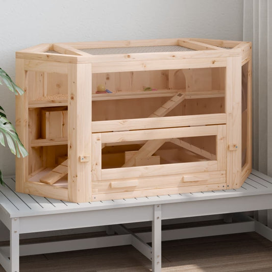 Jaula Para Hámster Madera Maciza Abeto 80X40X43 Cm