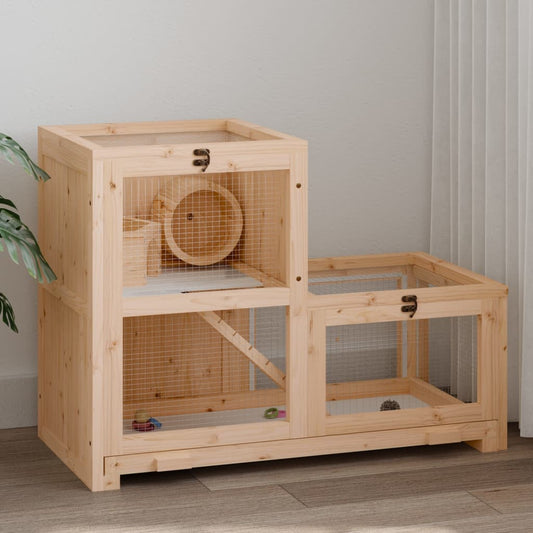 Jaula Para Hámster Madera Maciza Abeto 81X40X60 Cm