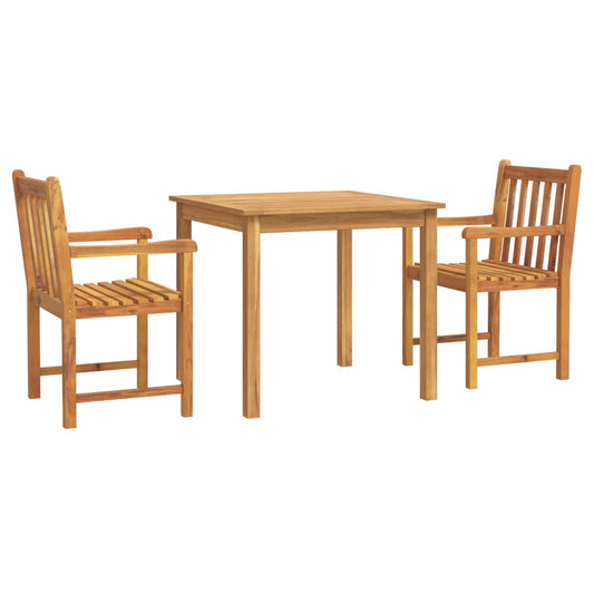 Juego De Comedor De Jardín 3 Piezas Madera Maciza De Acacia