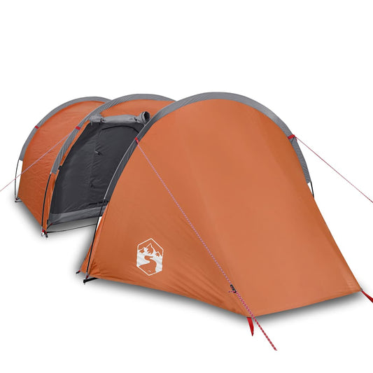 Tienda De Campaña Con Túnel Para 4 Personas Impermeable Naranja