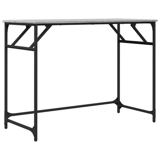 Escritorio Madera Ingeniería Y Acero Sonoma Gris 100X45X76 Cm