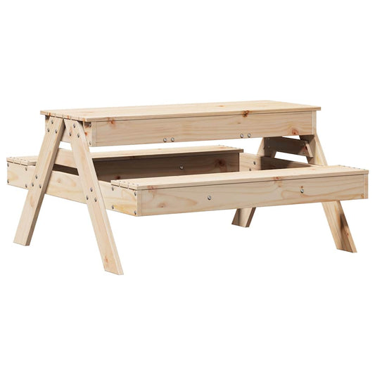 Mesa De Pícnic Con Arenero Para Niños Madera Maciza De Pino