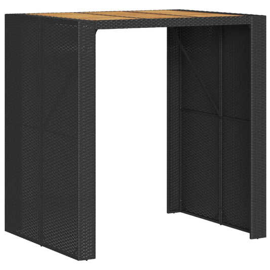 Mesa Alta Jardín Superficie Madera Ratán Pe