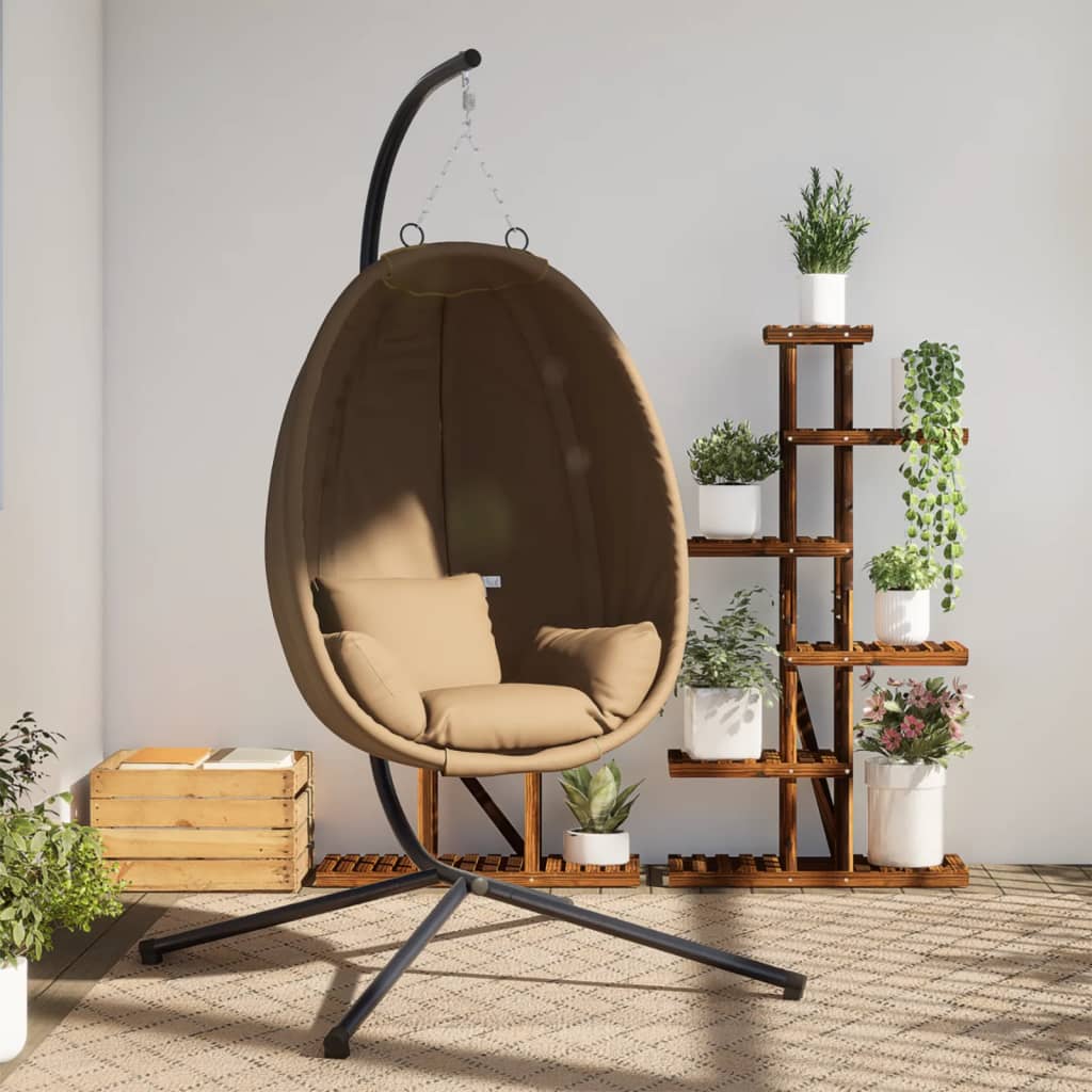 Silla Colgante Huevo Con Soporte Tela Y Acero