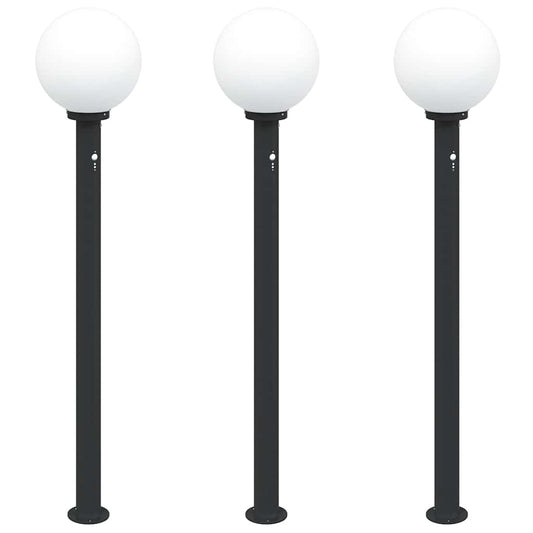 Balizas Luminosas Con Sensor, 3 Unidades, 120 Cm, Color Negro, Ip44