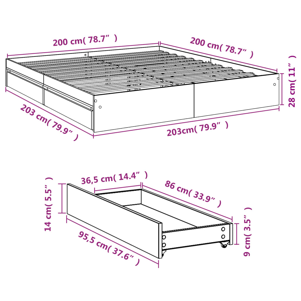 Cama Con Cajones Madera Ingeniería