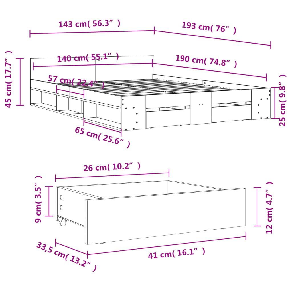 Cama Con Cajones Madera Ingeniería