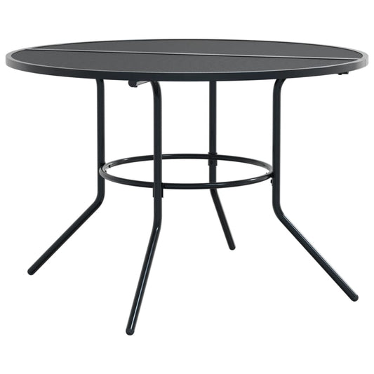 Mesa De Patio Redonda De Acero Gris Antracita Ø110X72,5 Cm