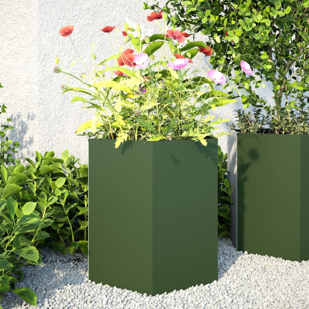 Jardineras Hexagonales Acero Desgastado