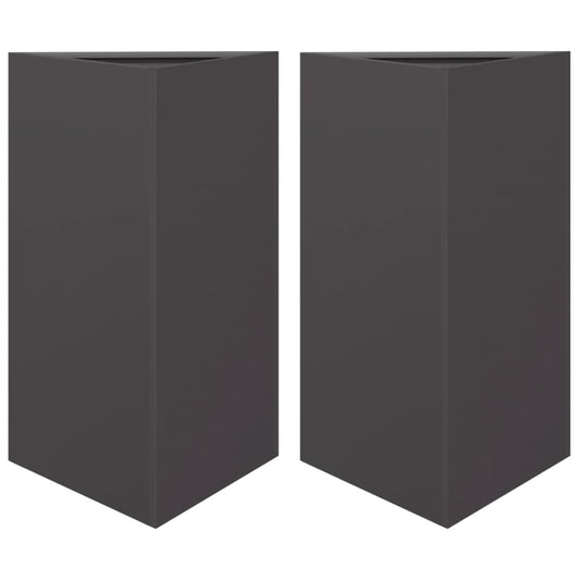 Jardineras Triangulares 2 Uds Acero Negro