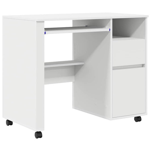 Escritorio Con Ruedas 91 X 50 X 77 Cm Madera De Ingeniería