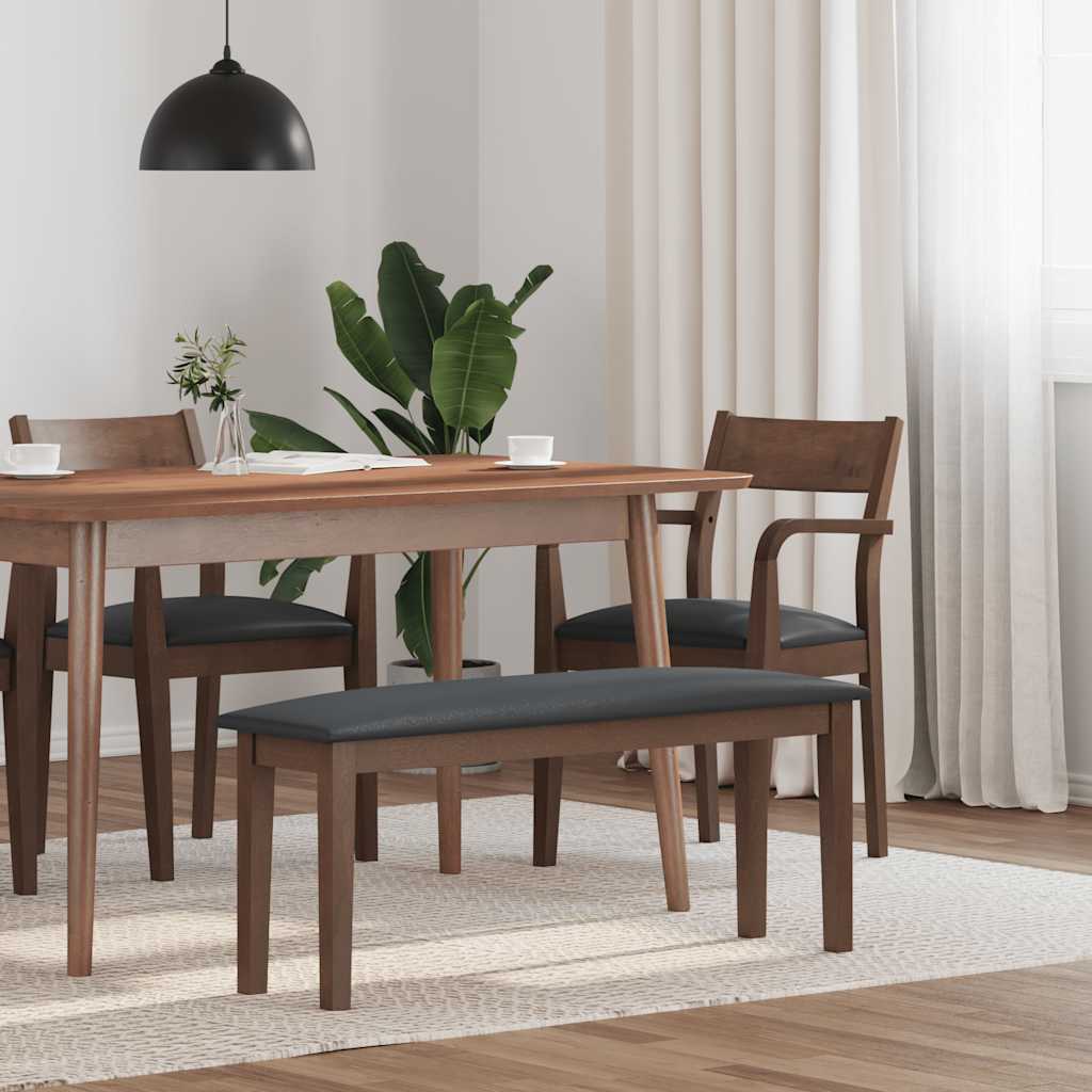 Banco 110 Cm Madera Maciza Caucho Blanco