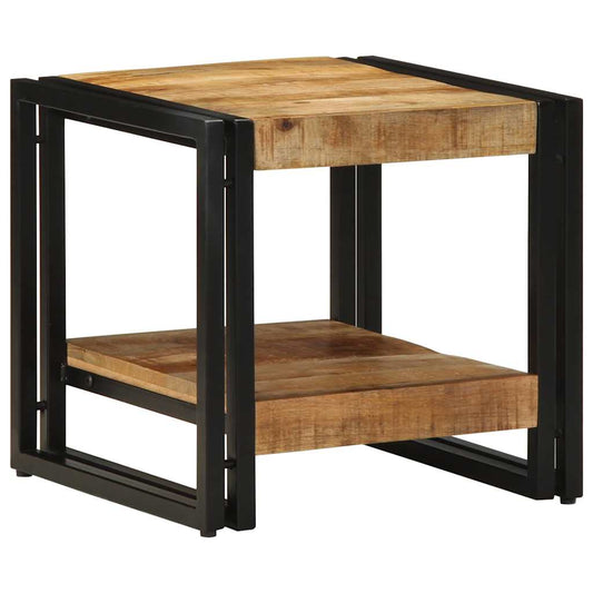 Mesa De Café Marrón Madera De Mango Maciza