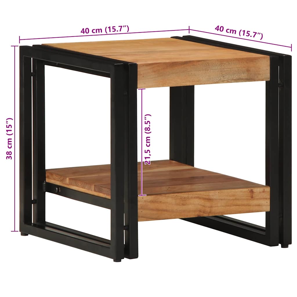 Mesa De Café Marrón Madera De Acacia Sólida