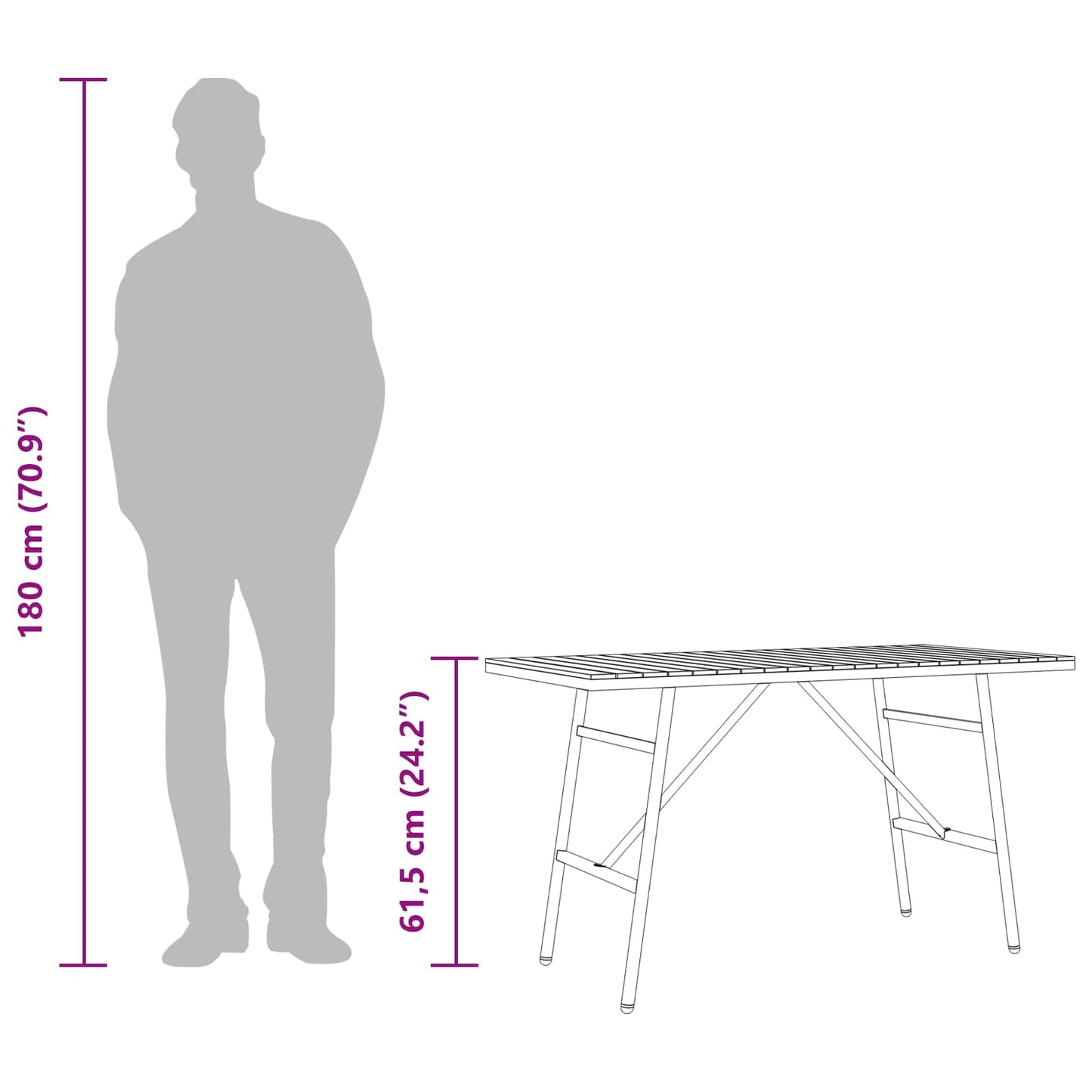 Mesa De Comedor Marrón 110 X 55 X 61,5 Cm