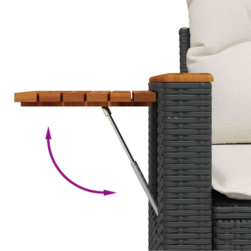 Set De Sofás De Jardín Y Cojines 8 Piezas Ratán Sintético Negro
