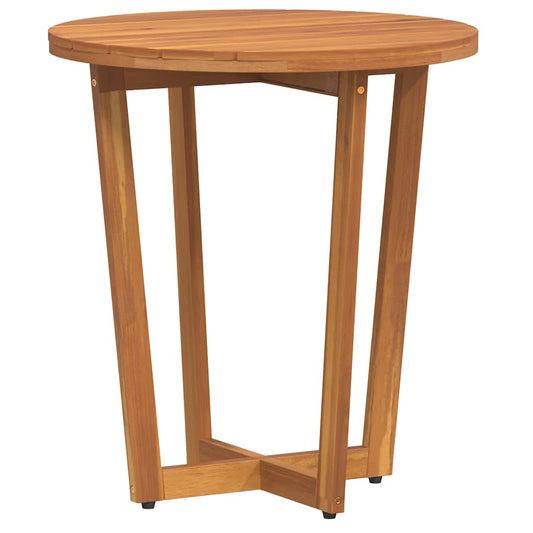 Mesa Auxiliar De Jardín Redonda De , Madera Maciza De Acacia