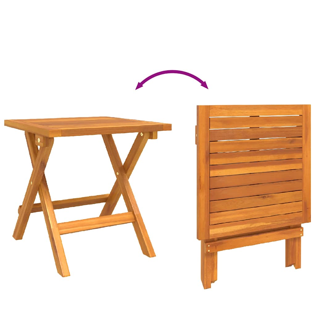 Tumbona 3 Pcs Marrón Madera De Acacia Sólida
