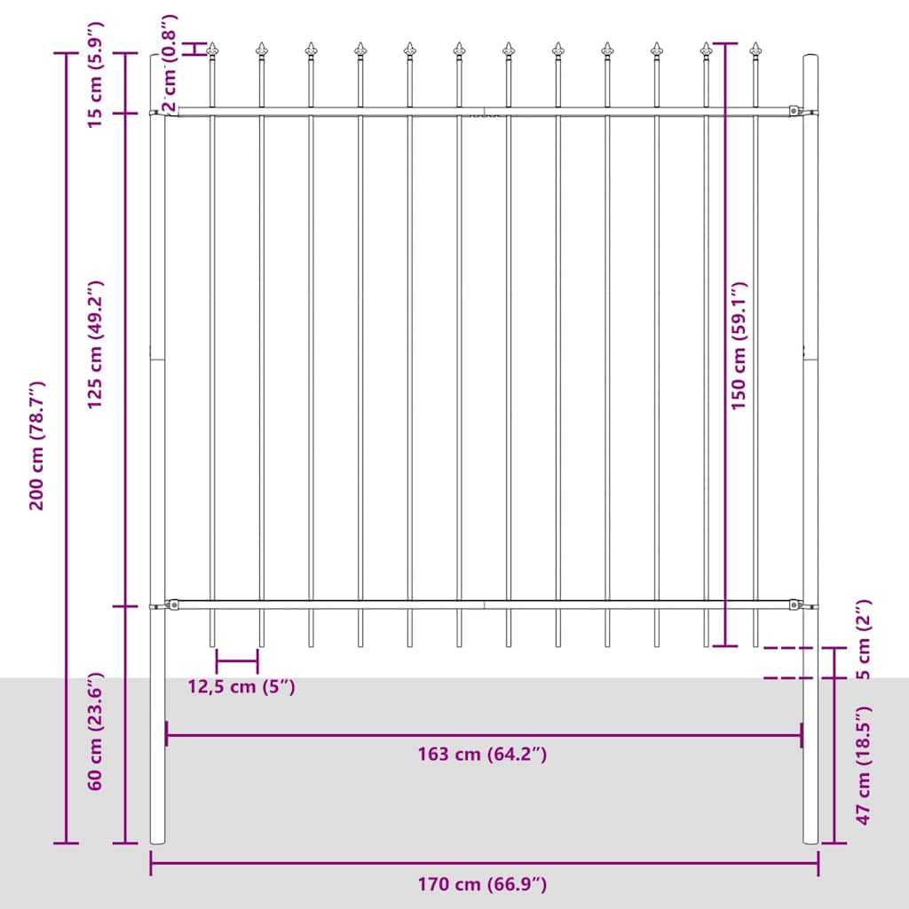 Valla De Jardín 8 Pcs 13,6 X 1,5 M