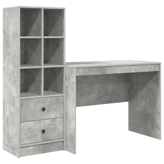 Escritorio Gris Concreto 145.5 X 50 X 127 Cm 2 Uds.