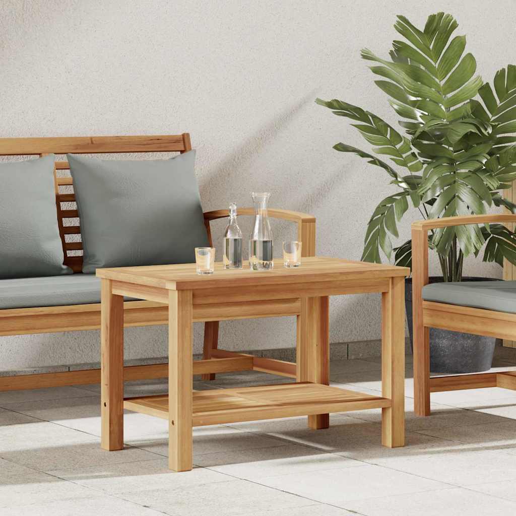 Mesa De Café Marrón Madera De Teca Maciza