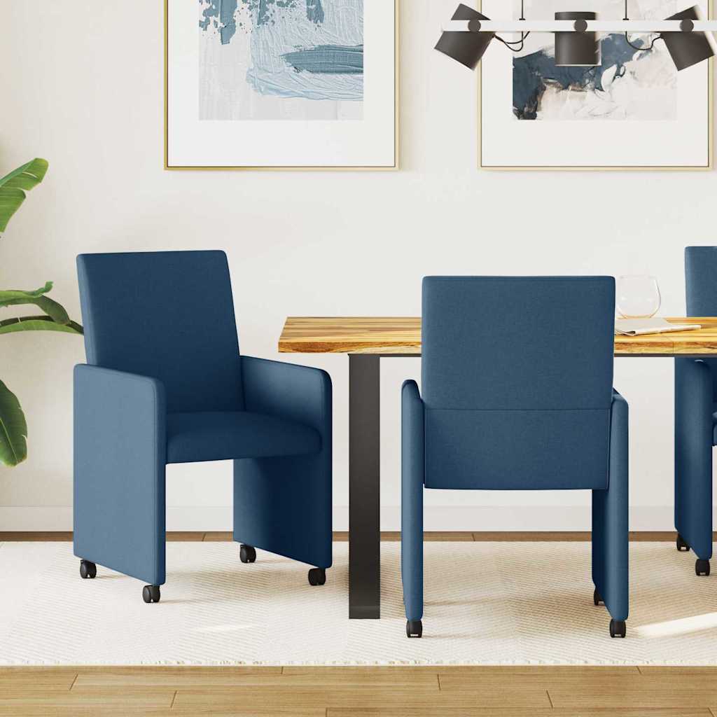 Sillas De Comedor Con Ruedas 2 Uds. Tela 57 X 66 X 94 Cm
