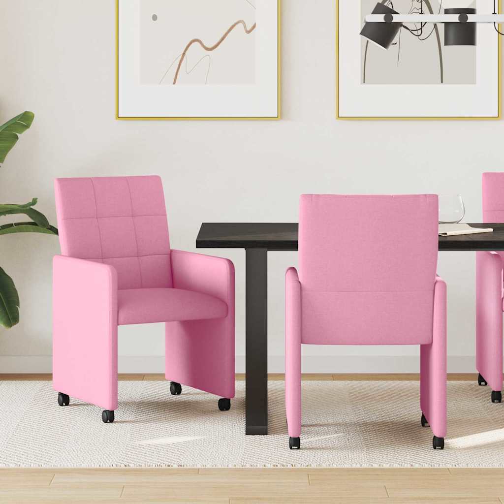 Sillas De Comedor Con Ruedas 2 Uds. Tela 58 X 65 X 94 Cm