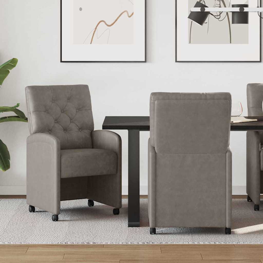 Sillas De Comedor Con Ruedas 2 Uds. Cuero Sintético