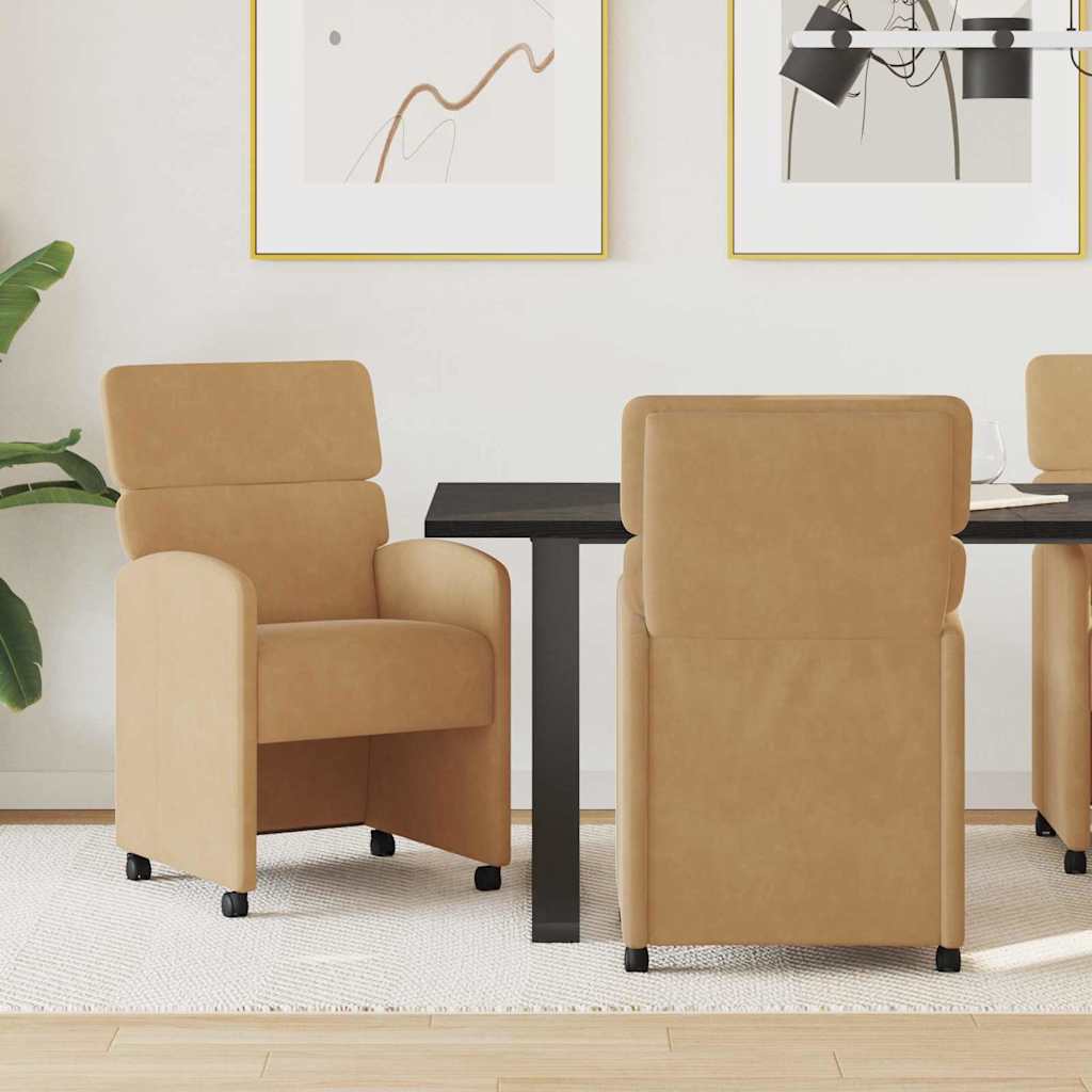 Sillas De Comedor Con Ruedas 2 Uds. Terciopelo