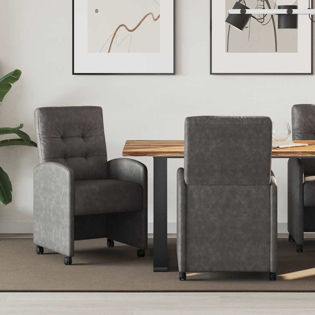 Sillas De Comedor Con Ruedas 2 Uds. Cuero Sintético