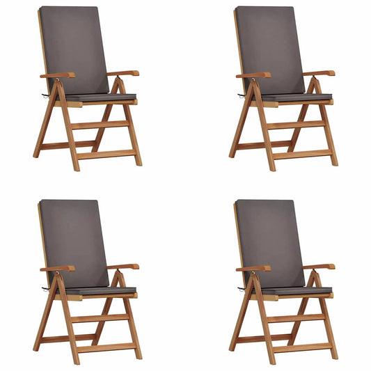 Silla De Jardín 4 Pcs Marrón Y 57 X 71.5 X 104 Cm