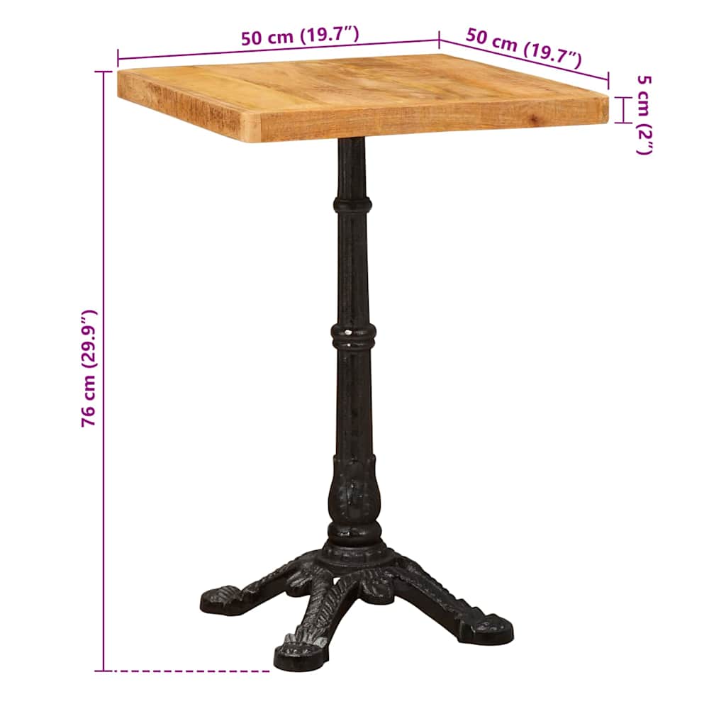 Mesa De Bistró Madera De Mango Maciza Marrón