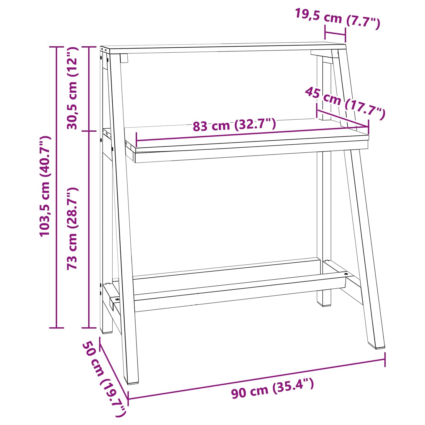 Escritorio Marrón 90 X 50 X 103 Cm Madera Sólida Recuperada