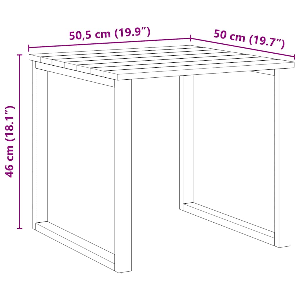 Mesa Natural 50,5 X 50 X 46 Cm Madera De Pino Impregnada