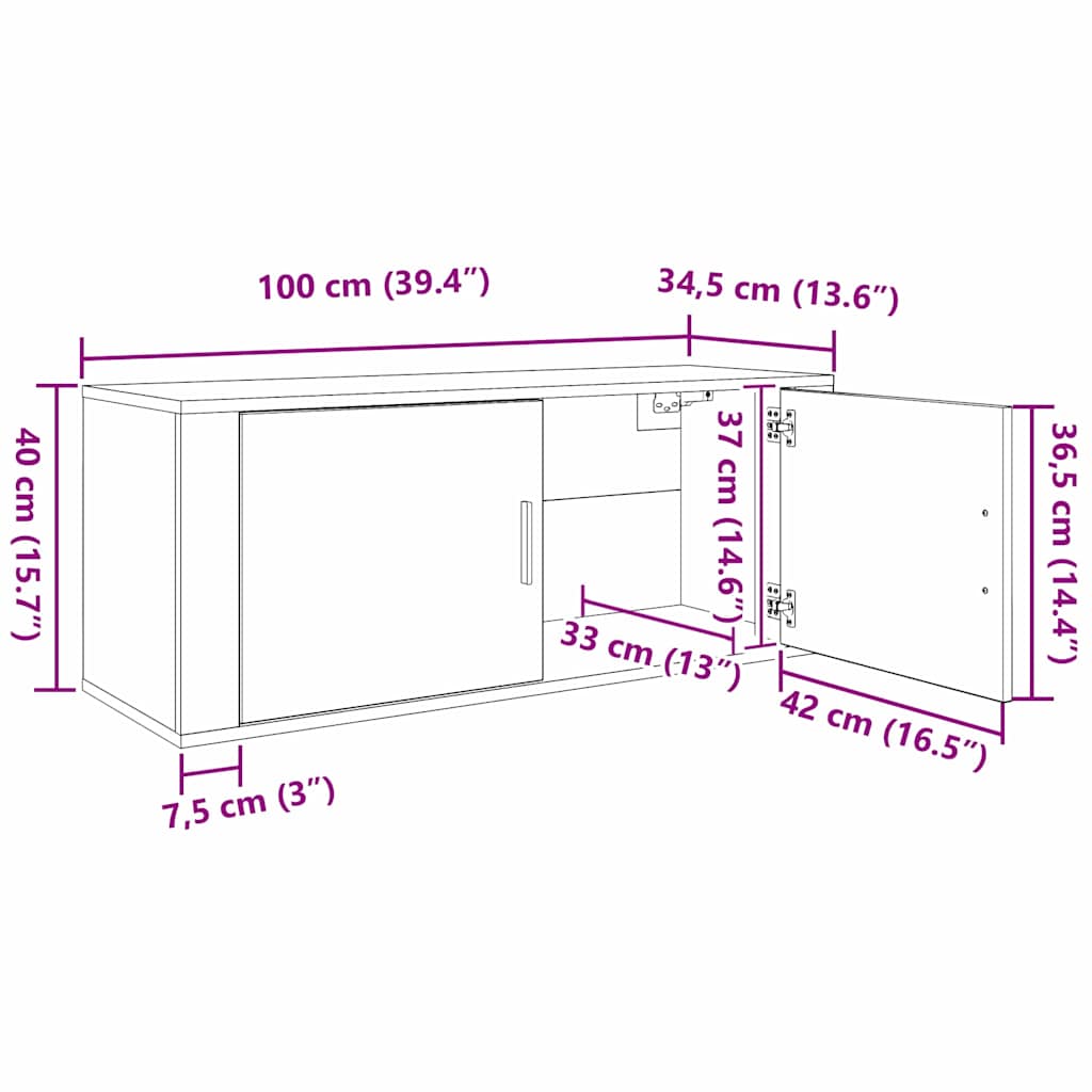 Mueble Para Tv Montado En La Pared Roble Artesanal